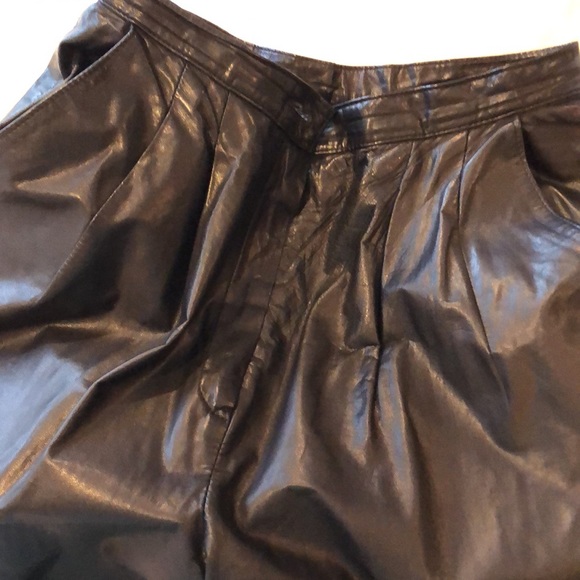 ⭐️ Bill Atkinson Vintage, High Waist Lined Cowhide Leather front pocket trousers - Picture 9 of 11